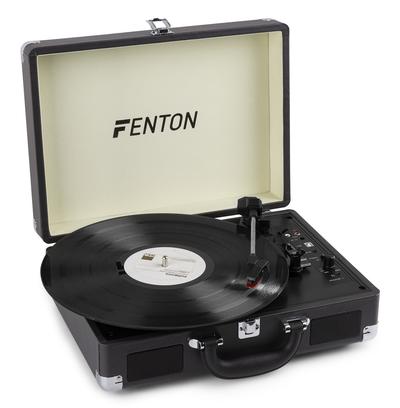 Fenton RP115C Record Player Briefcase With BT (Charcoal Gray)